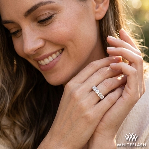 14k Yellow Gold Five Stone Open Basket Diamond Wedding Ring