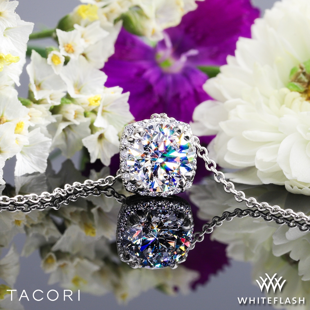 18k White Gold Tacori FP643 Dantela Diamond Pendant