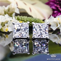 4 Prong Princess Diamond Basket Earrings