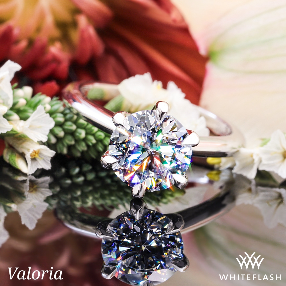 Platinum Valoria Petite Six Prong Solitaire Engagement Ring