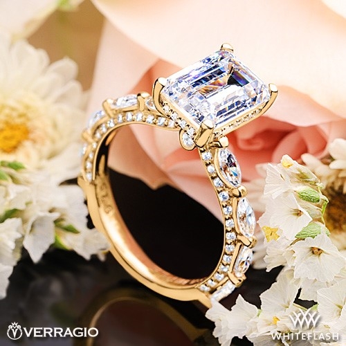 14k Yellow Gold Verragio ENG-0491EM Diamond Engagement Ring