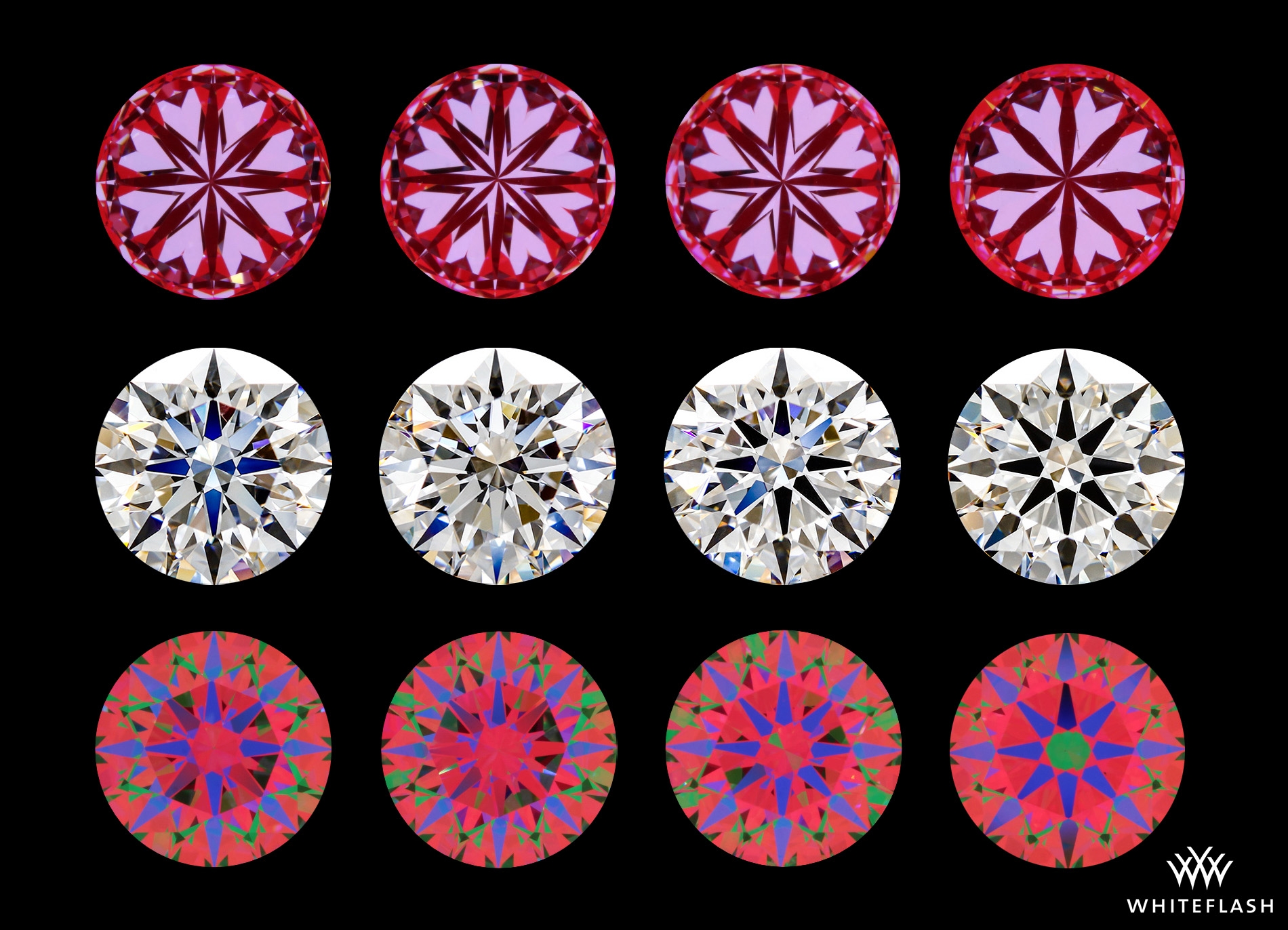 Actual images from small lot of diamonds with H&A reports from IGI
