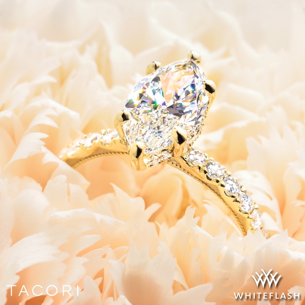 18k Yellow Gold Custom Simply Tacori Diamond Engagement Ring  
