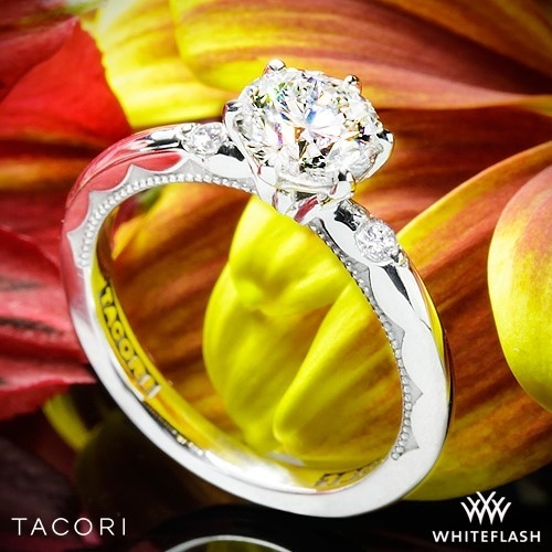 Tacori 56-2RD Sculpted Crescent Classic 3 Stone Engagement Ring